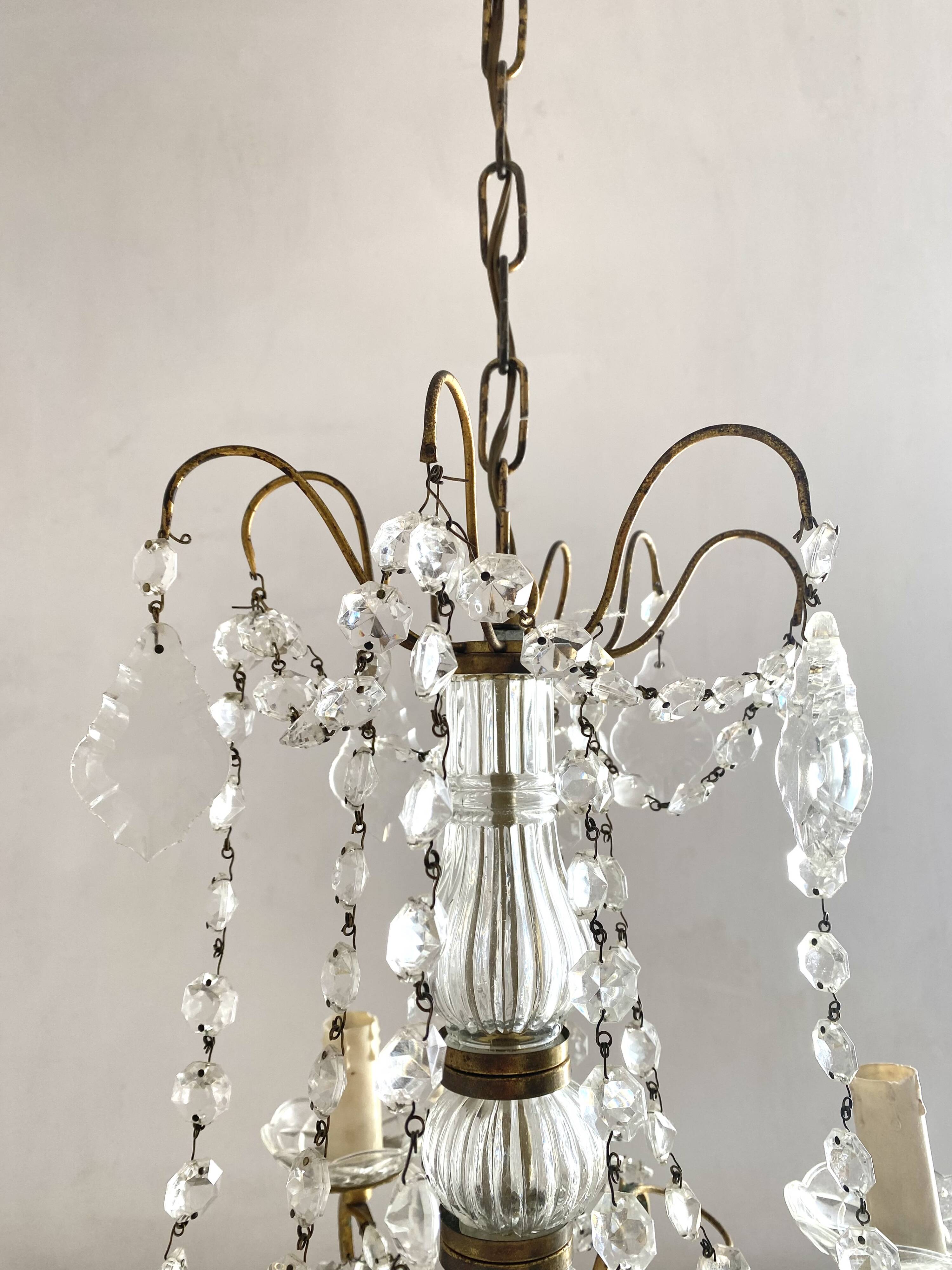 4-light chandelier with tassels, height 80cm