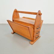 Art Deco Magazine Rack with Three Drawers, 1930s