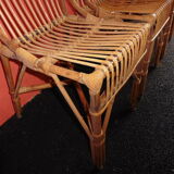 4 vintage wicker and rattan chairs 1970