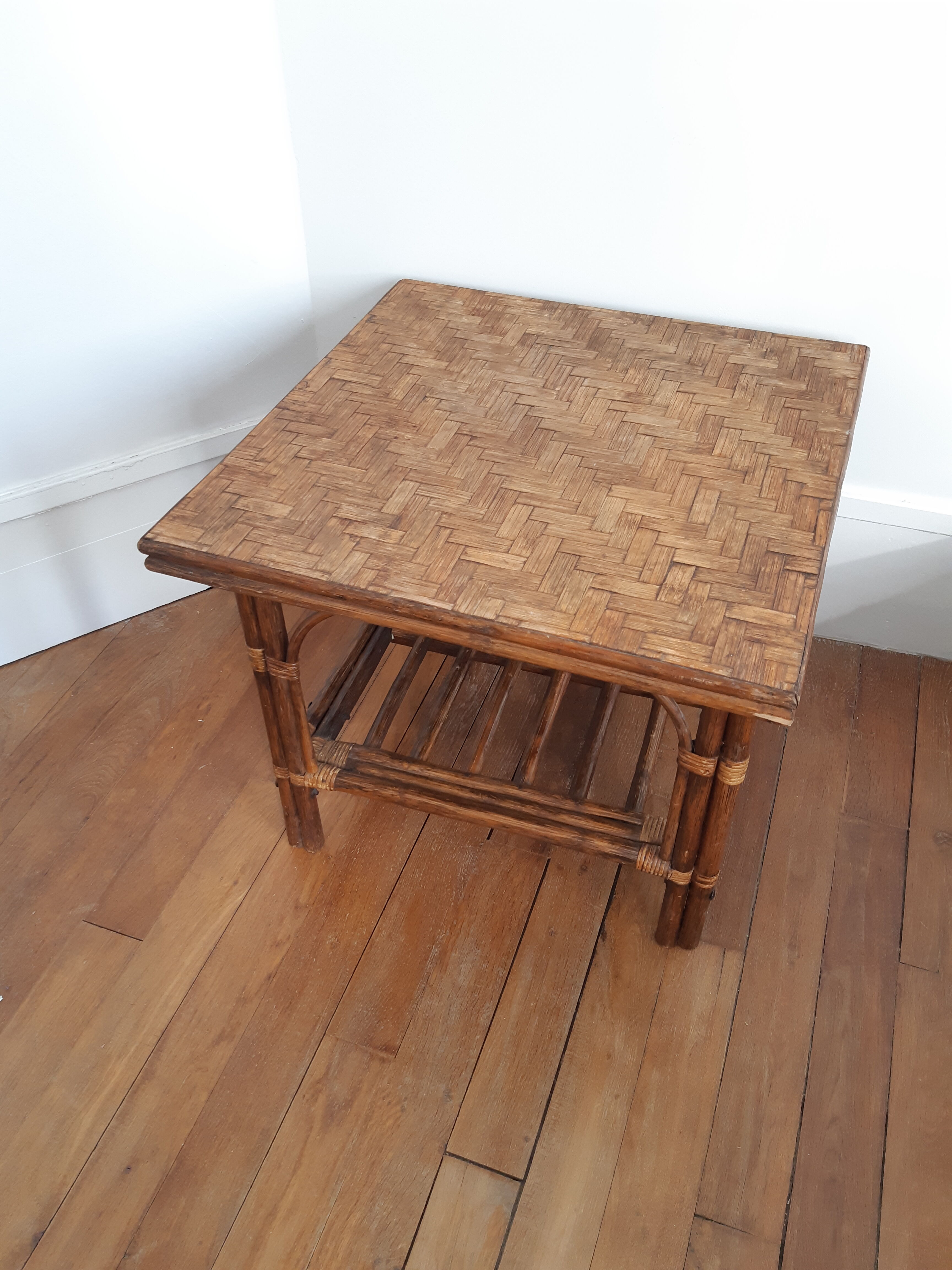 Vintage rattan coffee table
