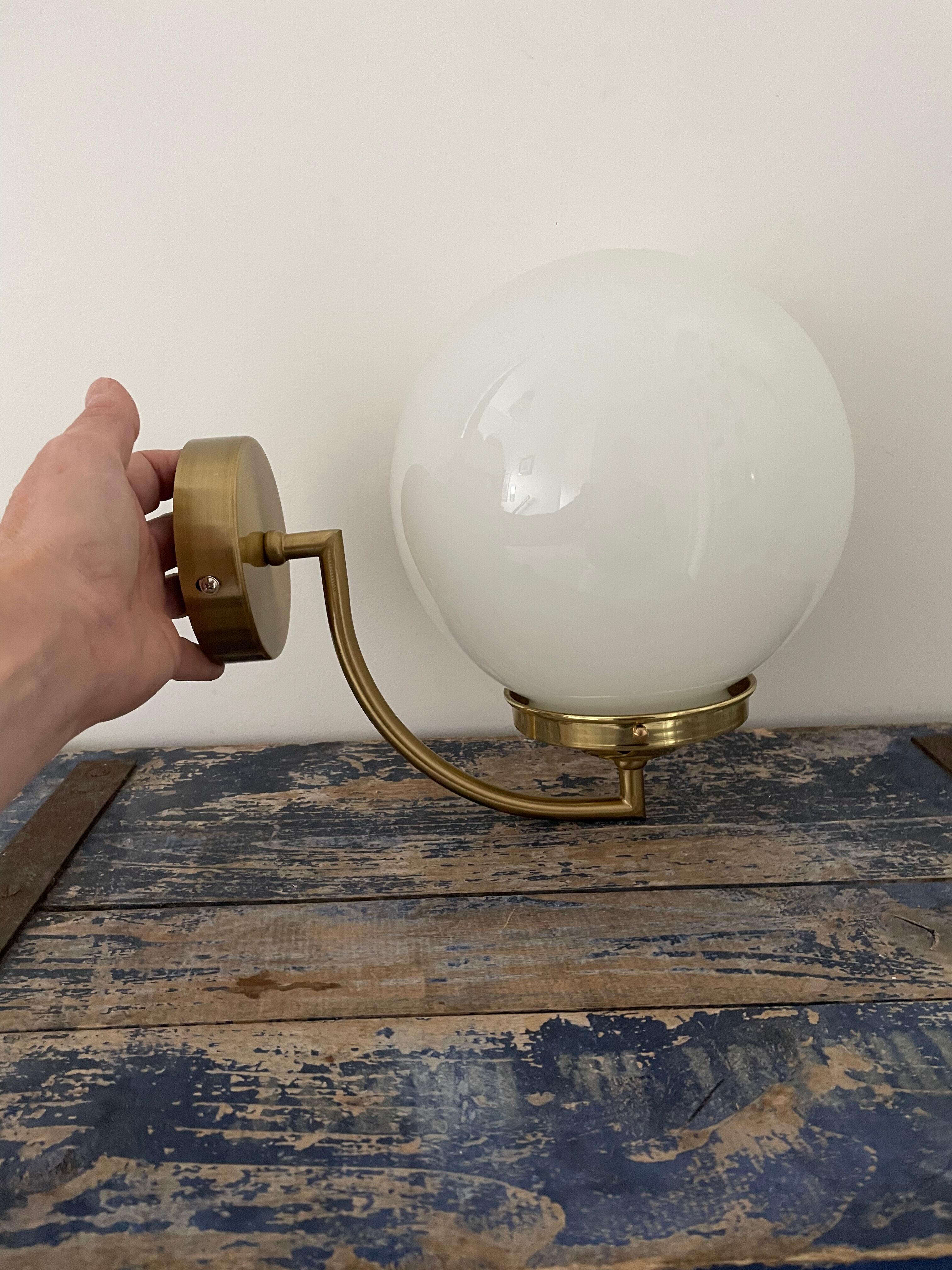 New electrified vintage globe wall lamp