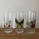 Vintage lot de 3 verres à eau papillons du monde