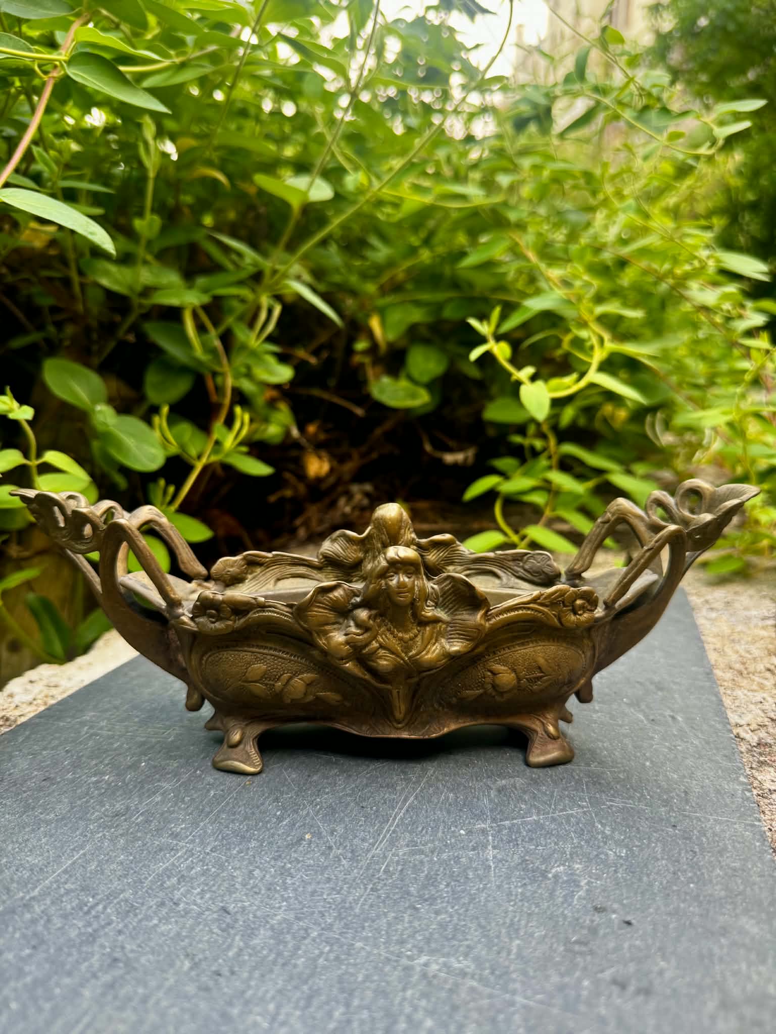 Brass planter Art Nouveau Jugendstil