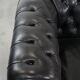 Set consisting of a cowhide leather Chesterfield sofa and matching ottoman