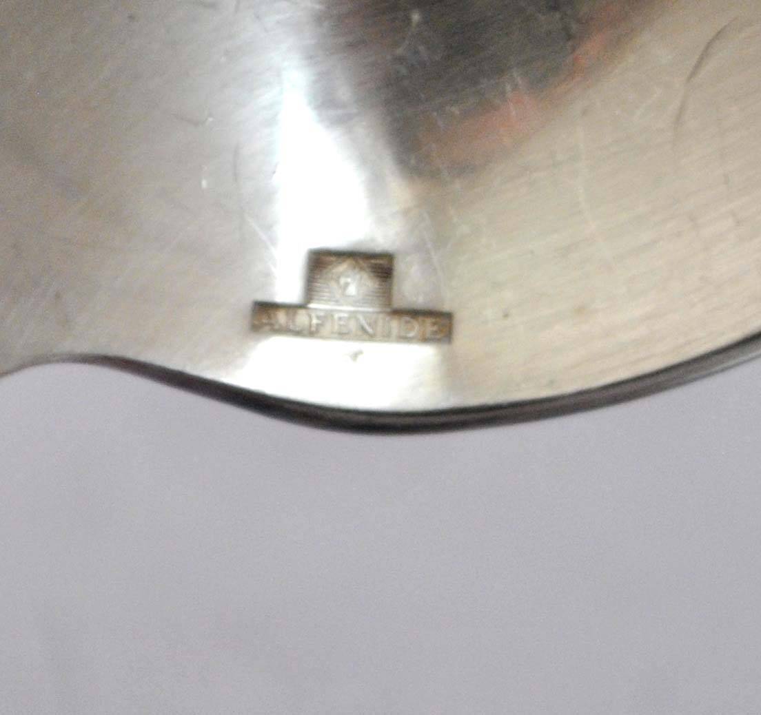 Art Deco SAIGON table cutlery in silver metal ALFENIDE by CHRISTOFLE 20.5cm