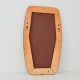 Grand miroir scandinave teck forme libre 1960