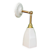 Vintage tulip wall light in white opaline