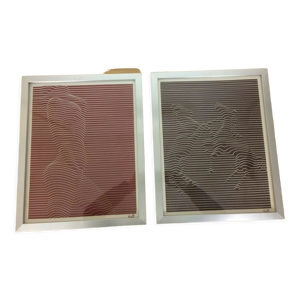 2 illustrations lithographies abstraites