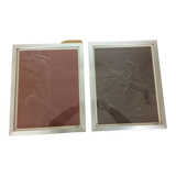 2 abstract lithographic illustrations woman and zebra signed Elvir