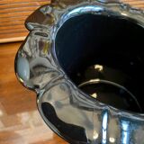 Black earthenware vase