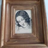 Golden frame ink drawing