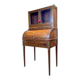 Louis XVI/18th century mahogany roll-top desk forming a display case