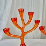 Vintage coral candlesticks, 1970s