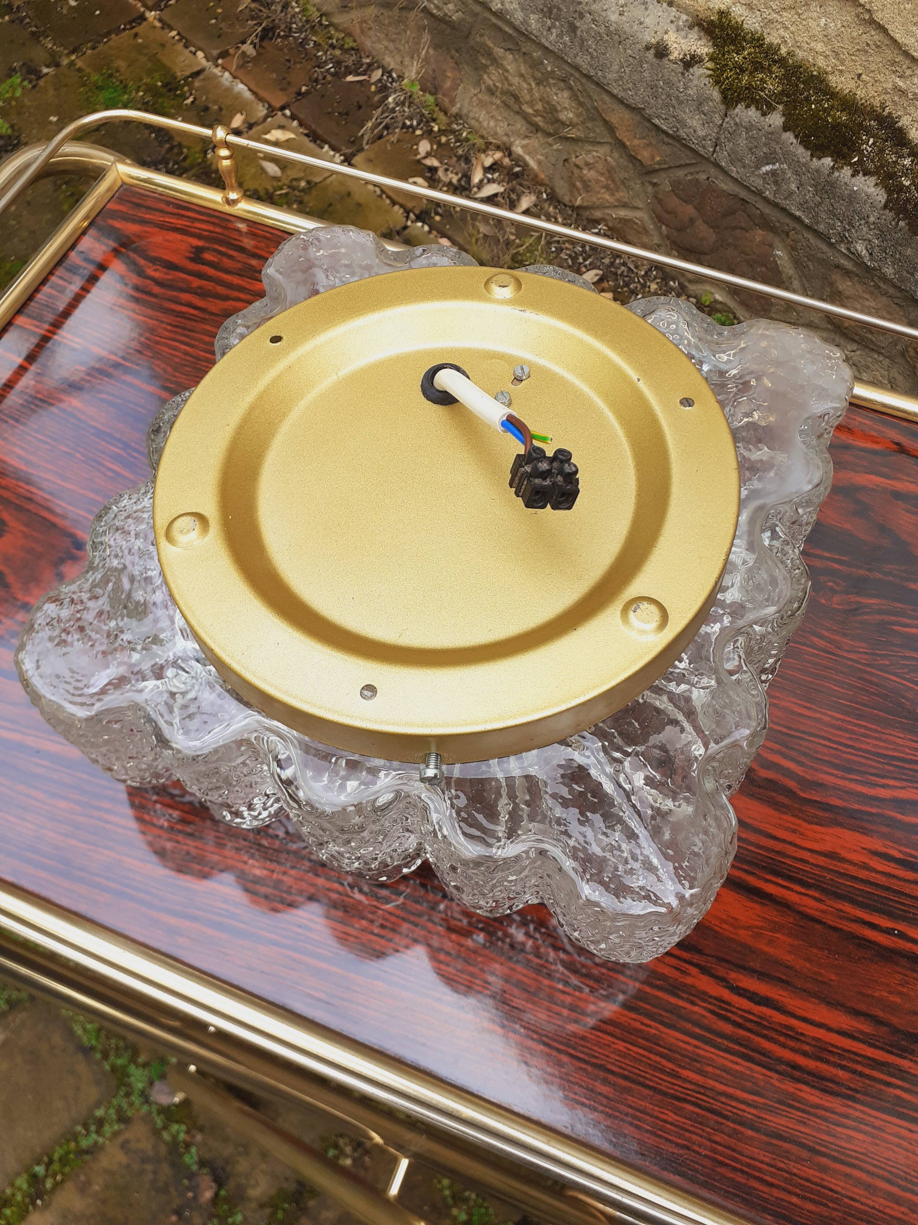 1960s wall light, moulded glass