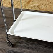 1960s 1970s Serving Cart Dinette Side Table Space Age Design Chrome White