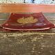 Old Multilayer Red Glass Pocket Video Brass Inlaid Vintage