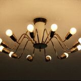 Antique 12-light Sputnik spider pendant lamp from the 60s