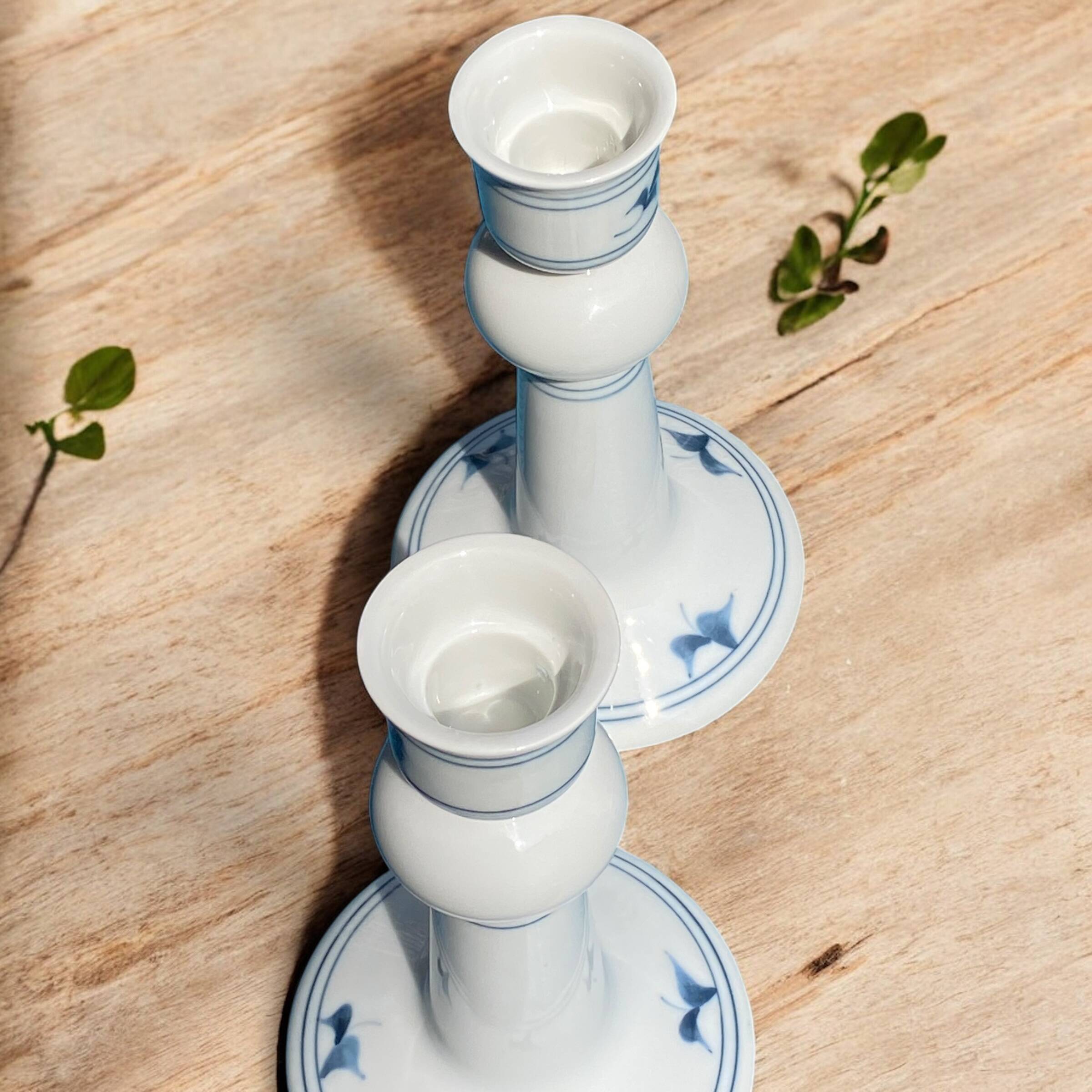 Pair of Vintage Porcelain Candlesticks - Royal Copenhagen Denmark