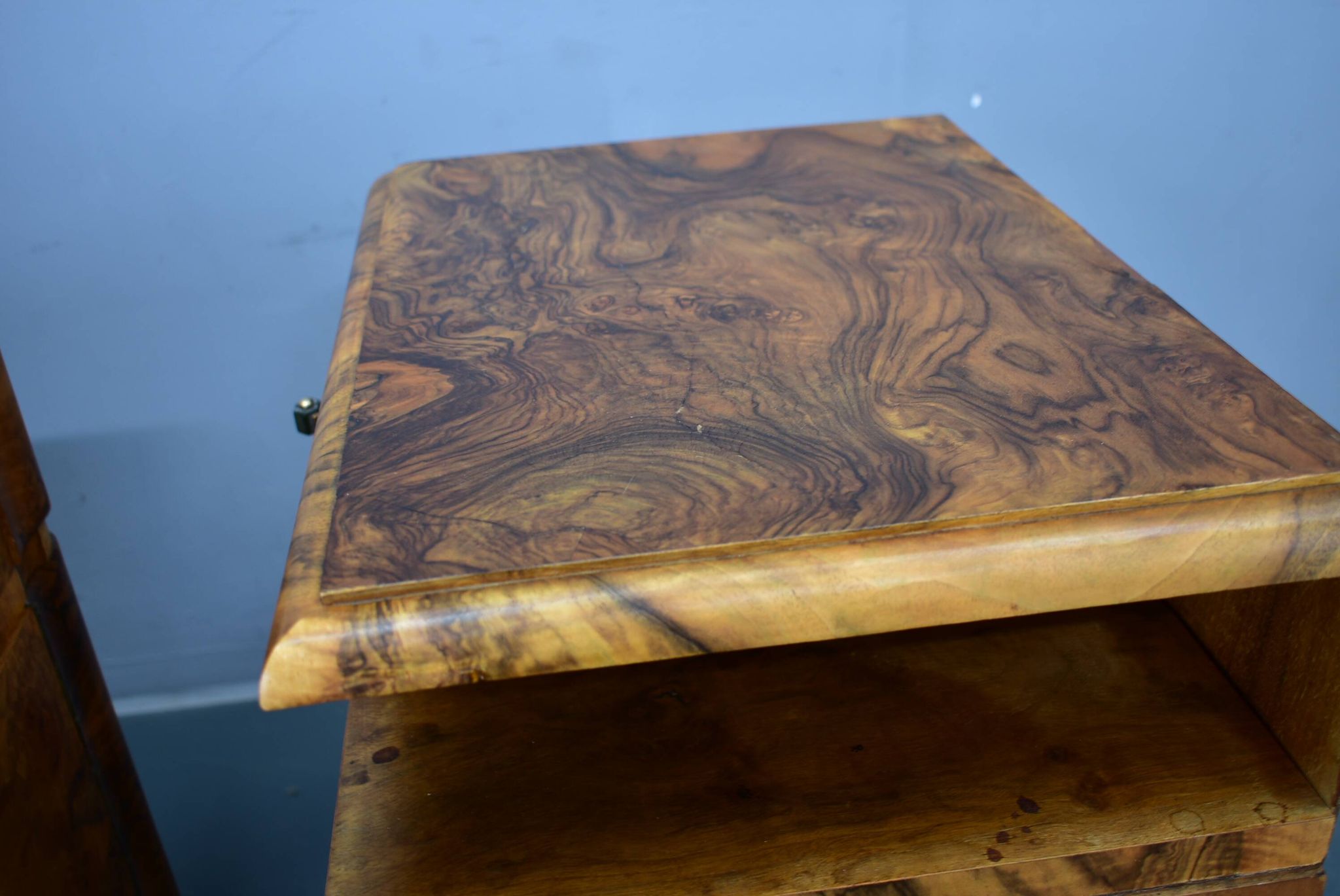 1935s pair of rare art deco bedside tables, Czechoslovakia