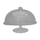 Ancienne cloche à gateaux en verre sur pied