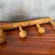 Old Coat Rack Wall Mounted x4 Wood Bamboo Style Vintage