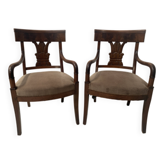 Pair of 19th century mahogany armchairs