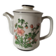 Vintage flowered stoneware teapot – 1970s