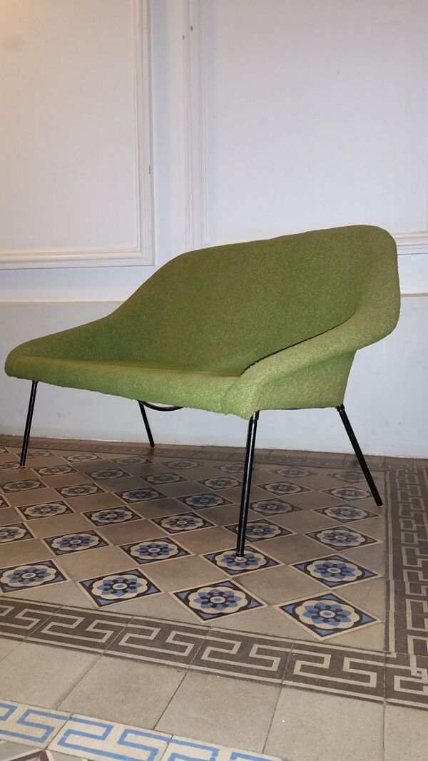 Canapé année 50 vert style Fritz Neth