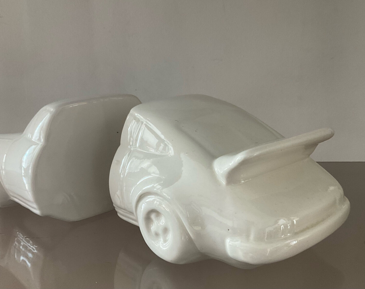 Pair of vintage ceramic car bookends
