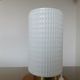 Scandinavian lamp, made of wood, brass and embossed glass 70s