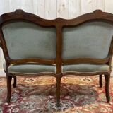 Sofa - Louis XV style bench in green velvet
