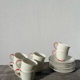 8 Limoges porcelain cups signed Vignaud