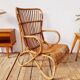 Louis Sognot vintage rattan armchair