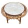 Sun coffee table in rattan and marble from the 50s
