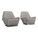 Pair of fabric and stainless steel lounge chairs by Gianni Moscatelli