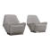 Pair of fabric and stainless steel lounge chairs by Gianni Moscatelli