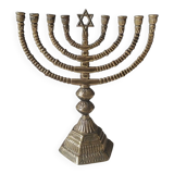 Large Menorah/Hebrew Chandelier with 8 branches. Star of David. Bronze.
