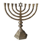 Large Menorah/Hebrew Chandelier with 8 branches. Star of David. Bronze.