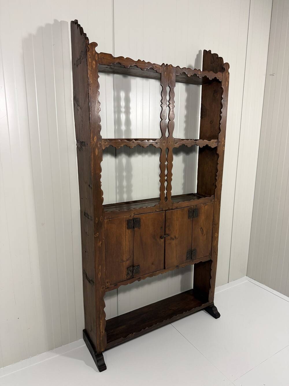 Antique rustic wall unit plate cabinet 1900