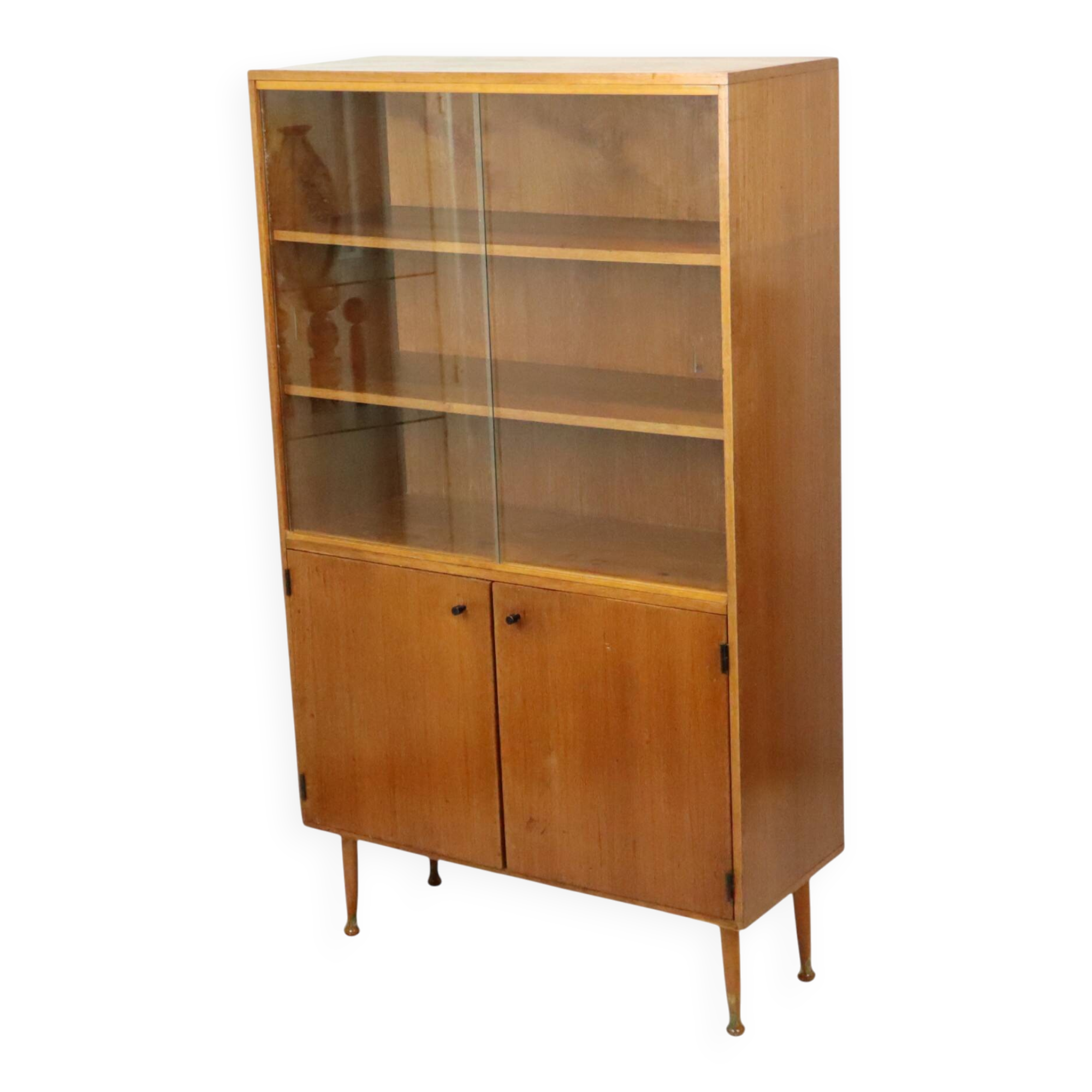 Vintage teak veneer sideboard, display cabinet, Scandinavian design