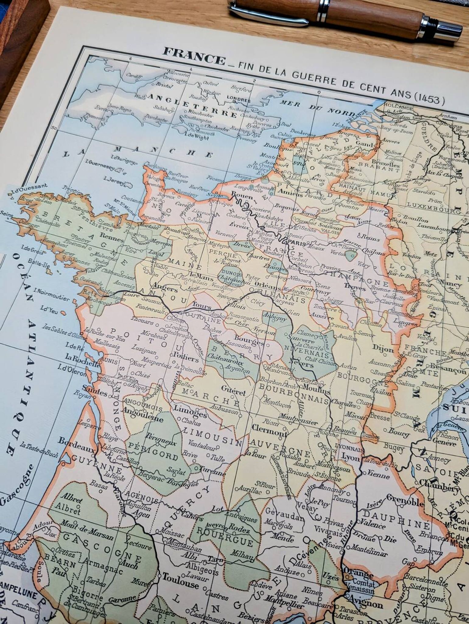 Printed in 1900, France in 1453. Original Authentic Vintage.