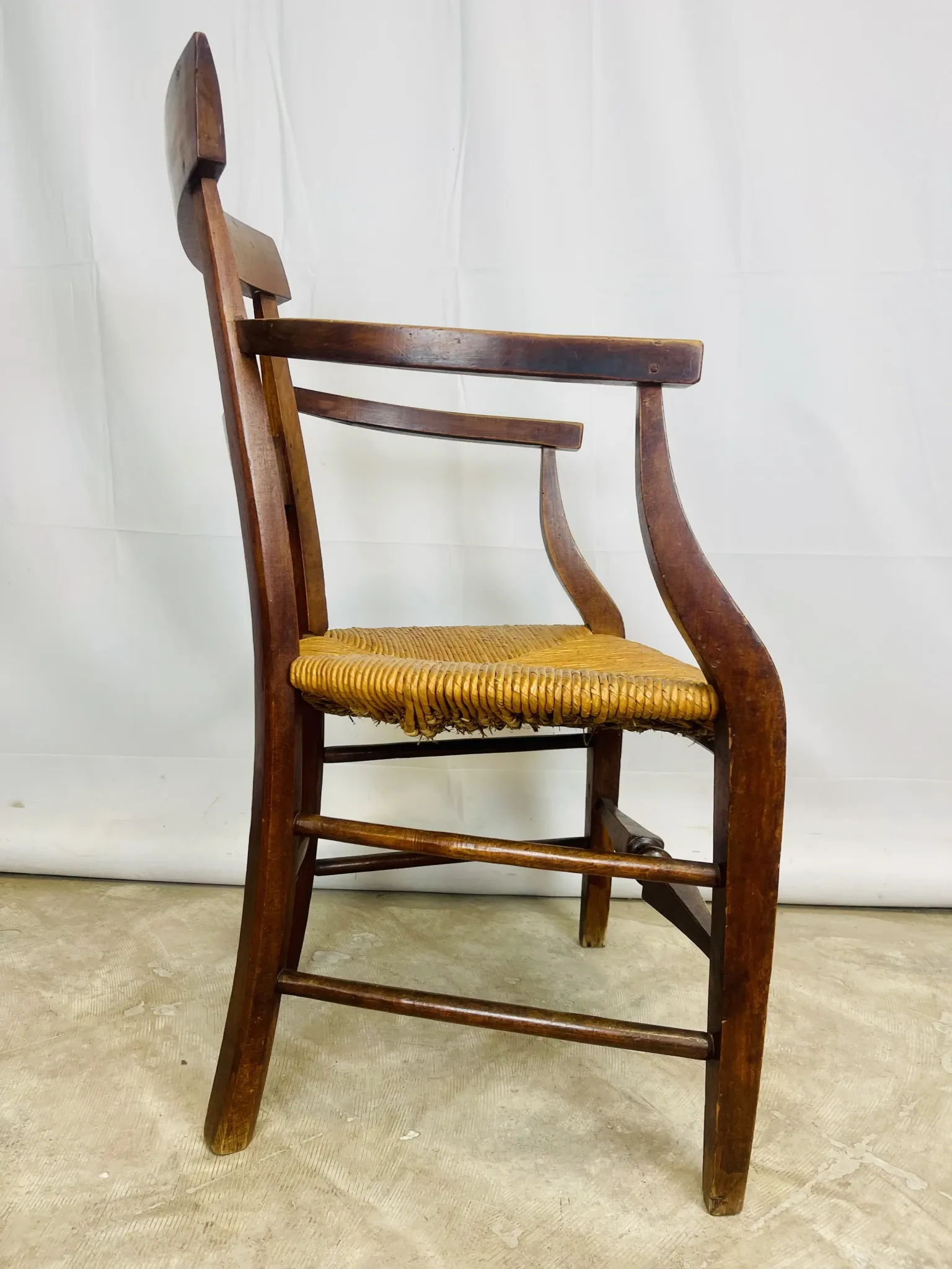 Pair of dissimilar walnut armchairs