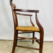 Pair of dissimilar walnut armchairs