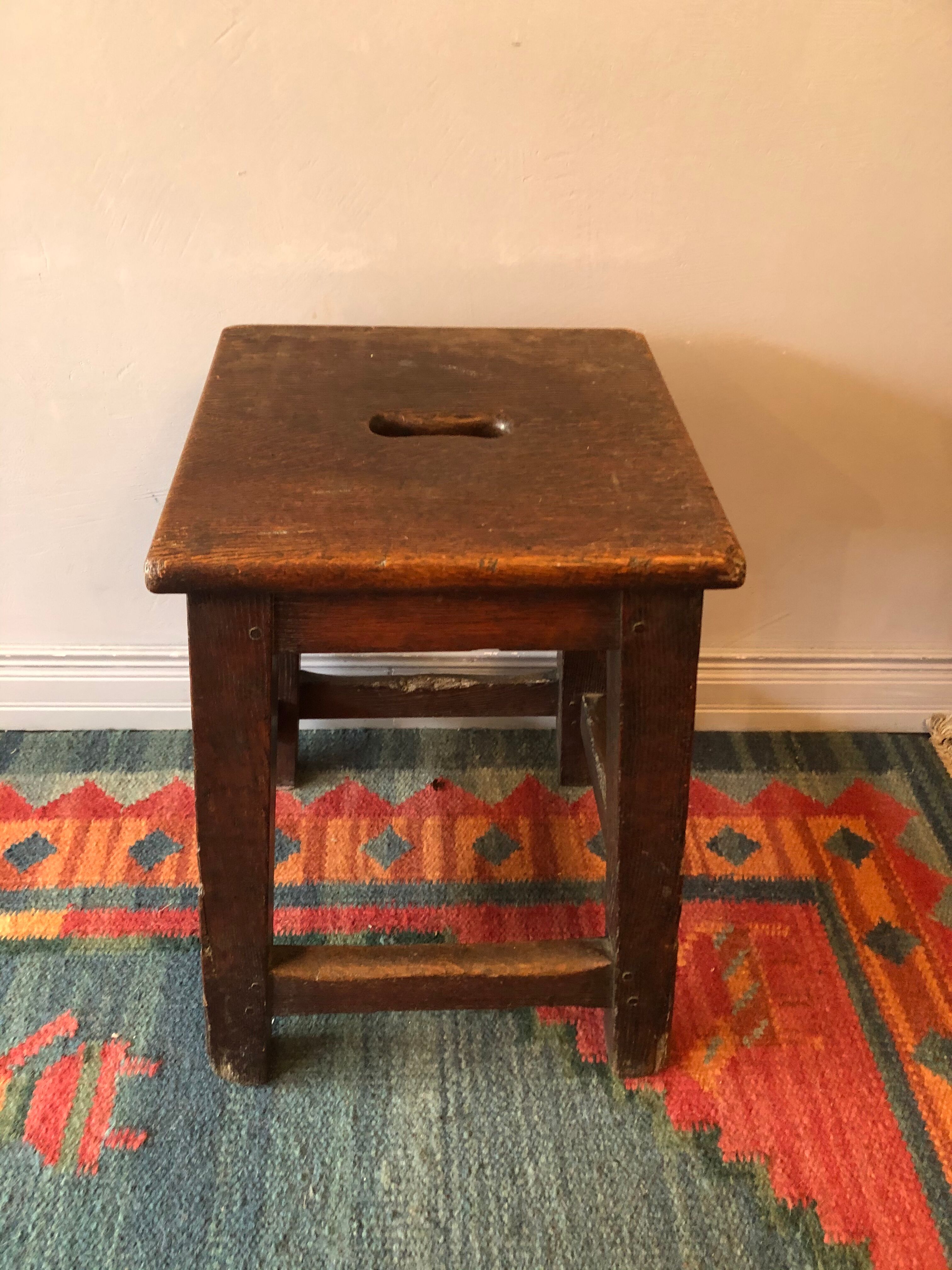 Oak work stool