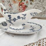 Sarreguemines Iron Earth Sauceboat on Frame, Carmen Model