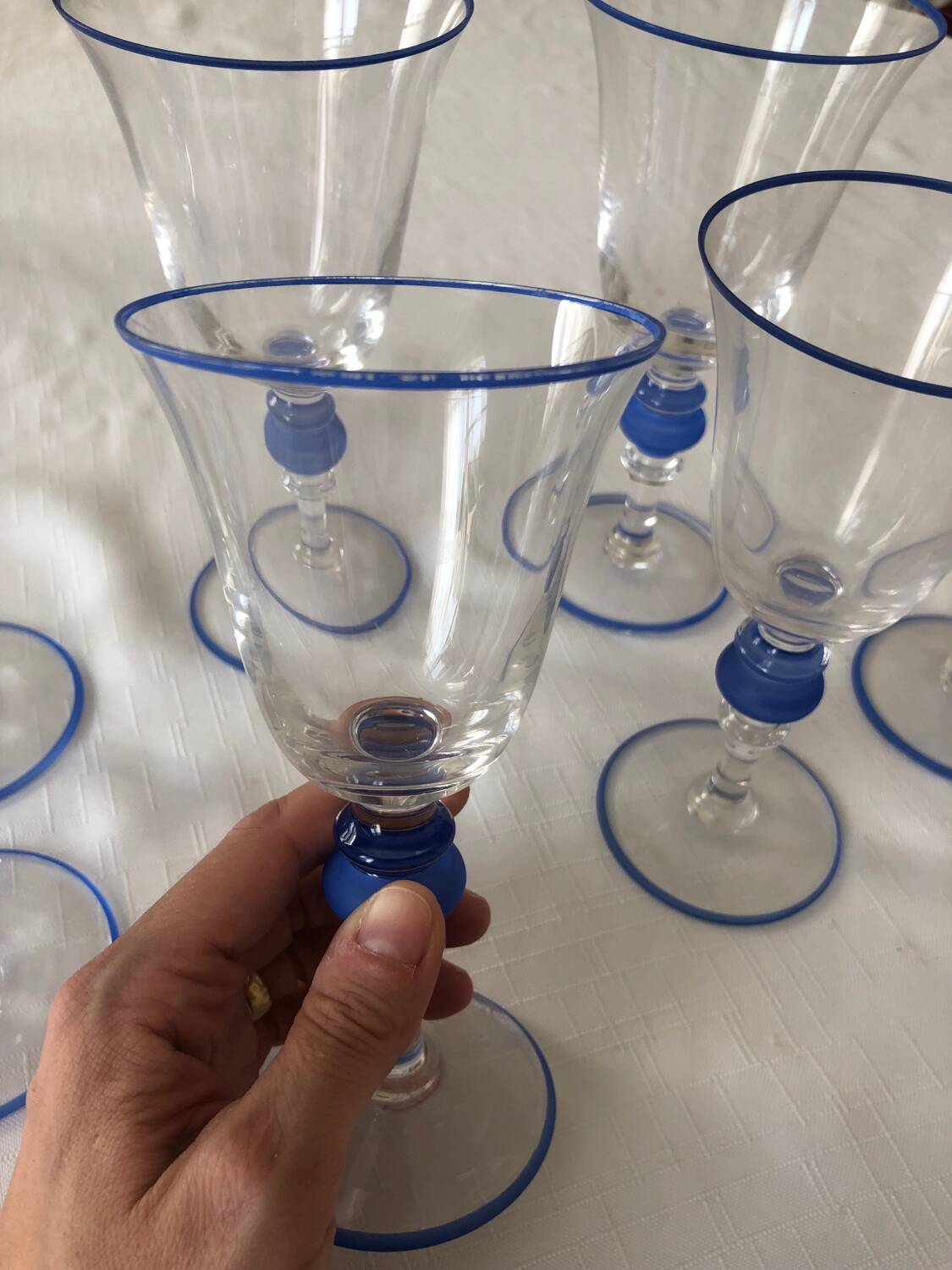 Set of 7 Paco Rabanne stemmed glasses