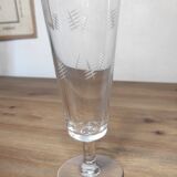 Set of 6 engraved glass champagne flutes