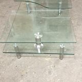 Glass and chrome coffee table