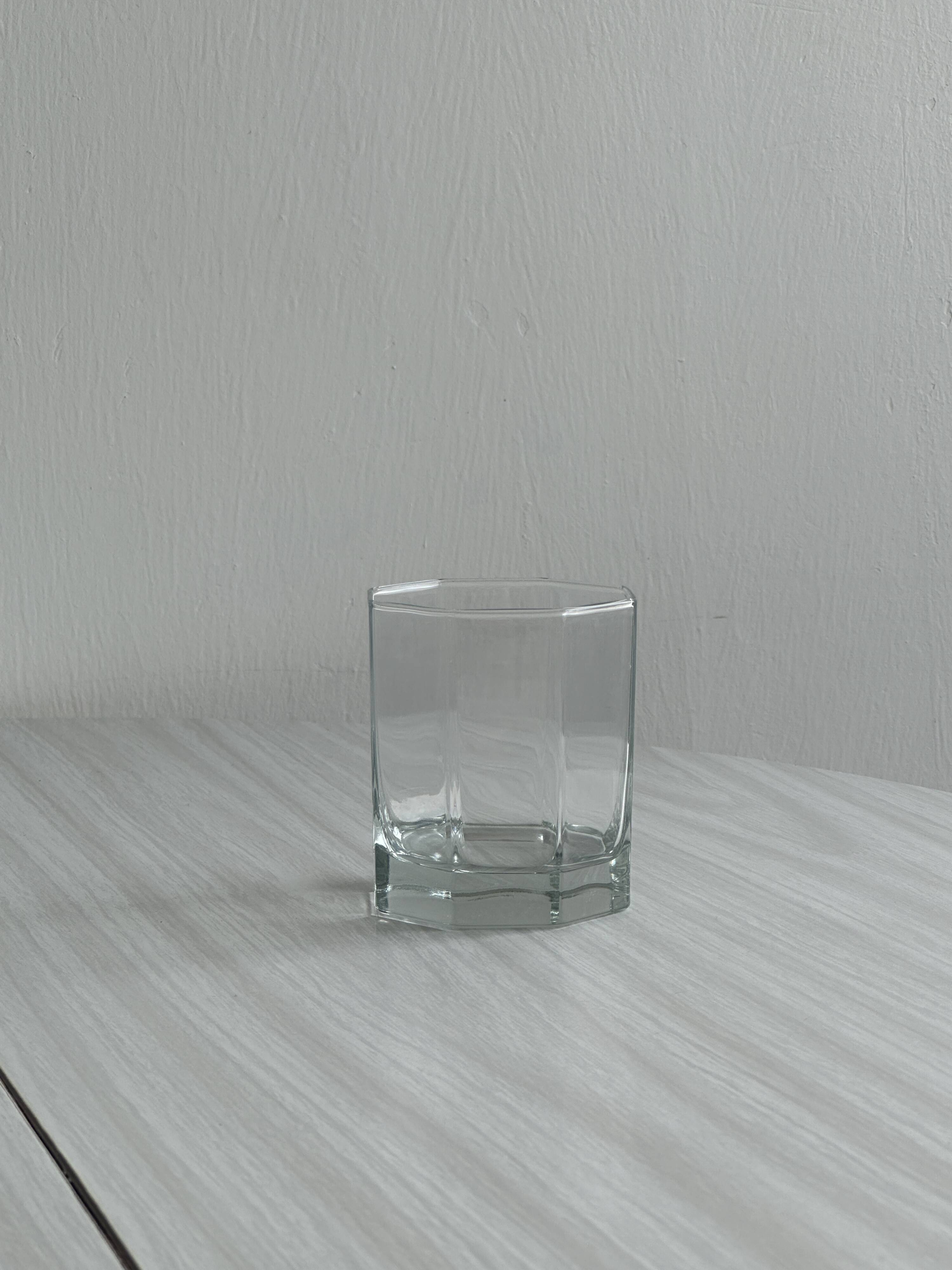 6 octagonal glasses, thick translucent glass, perfect for whiskey