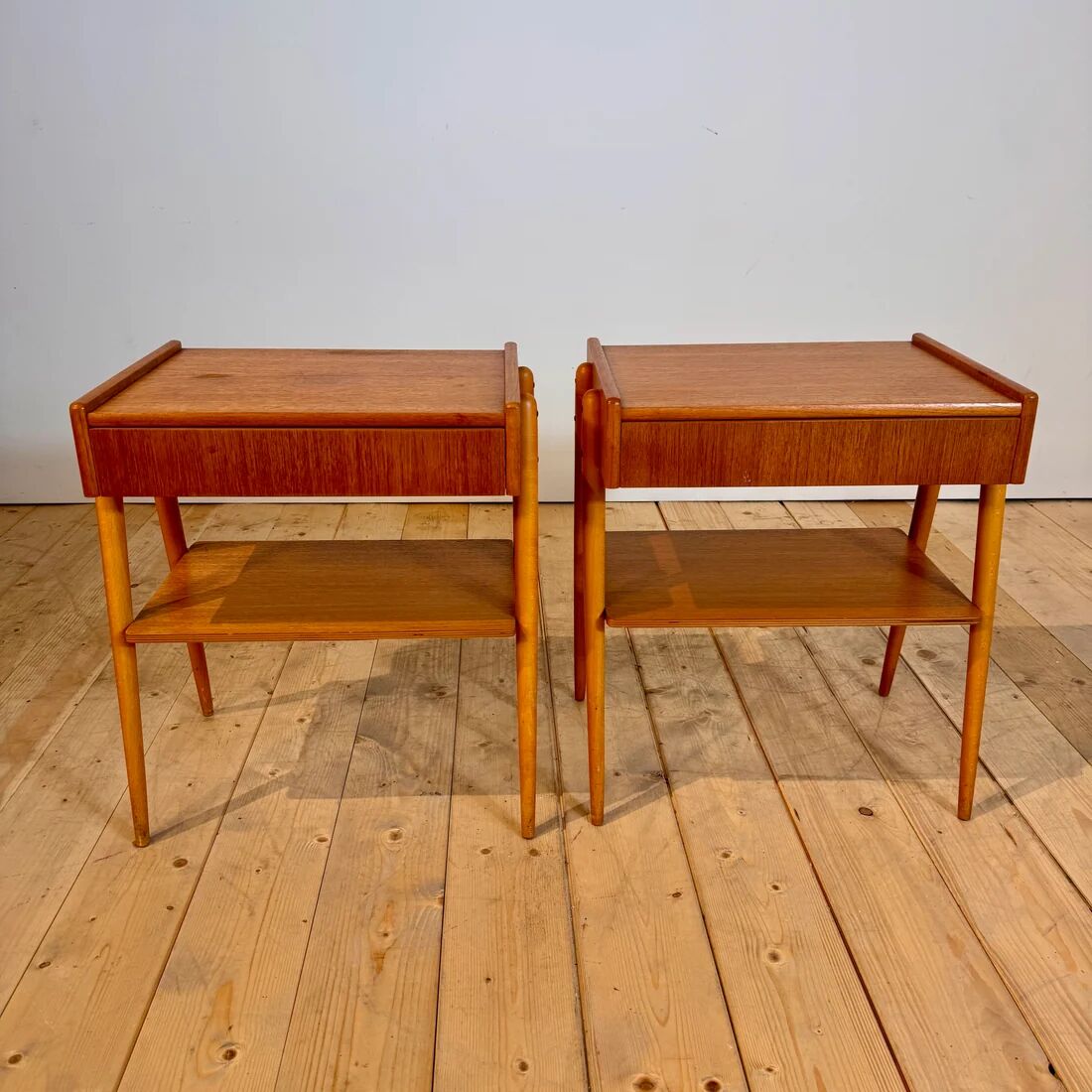 Pair of Danish oak bedside tables, 1960s